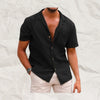 Men short sleeve linen shirt