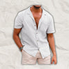 Men short sleeve linen shirt