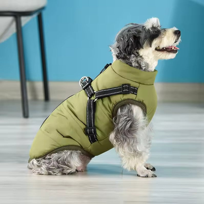 Waterproof Pet Dog Jacket with Harness