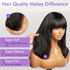 100% Human Straight Hair Short Bob Wig