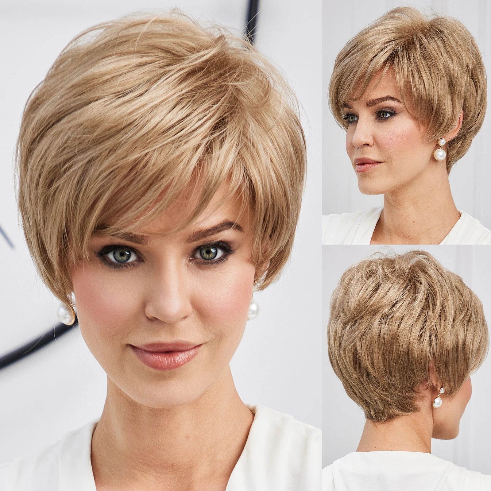 Light Blonde Mixed Pixie Cut Wig