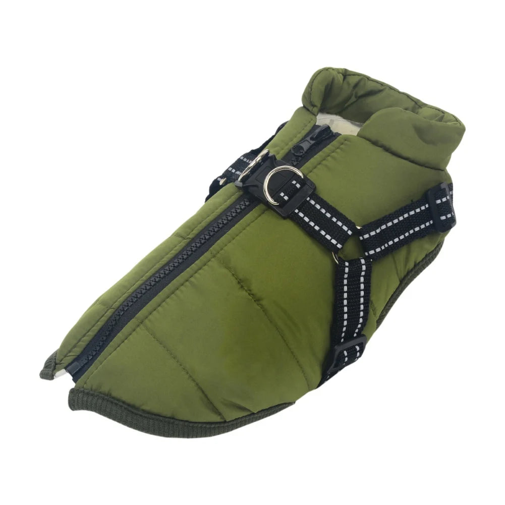 Waterproof Pet Dog Jacket with Harness
