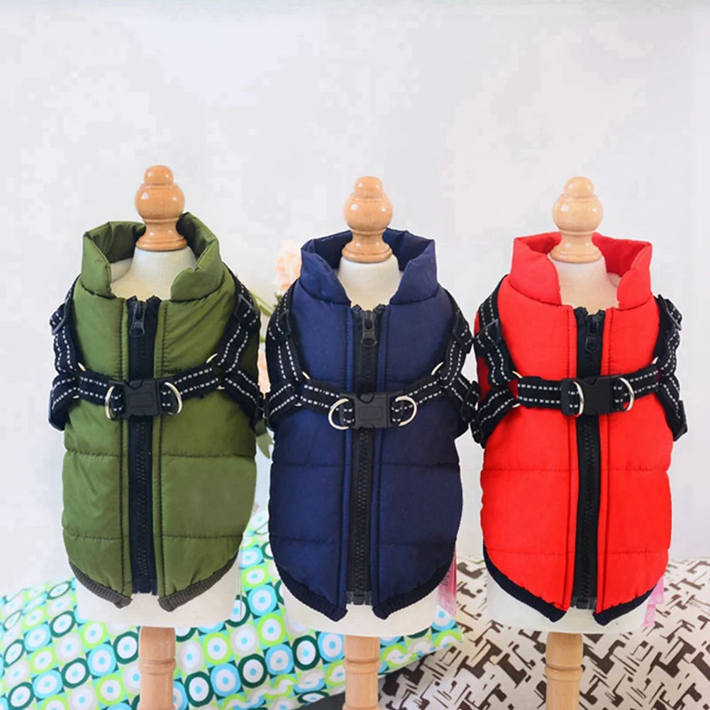 Waterproof Pet Dog Jacket with Harness
