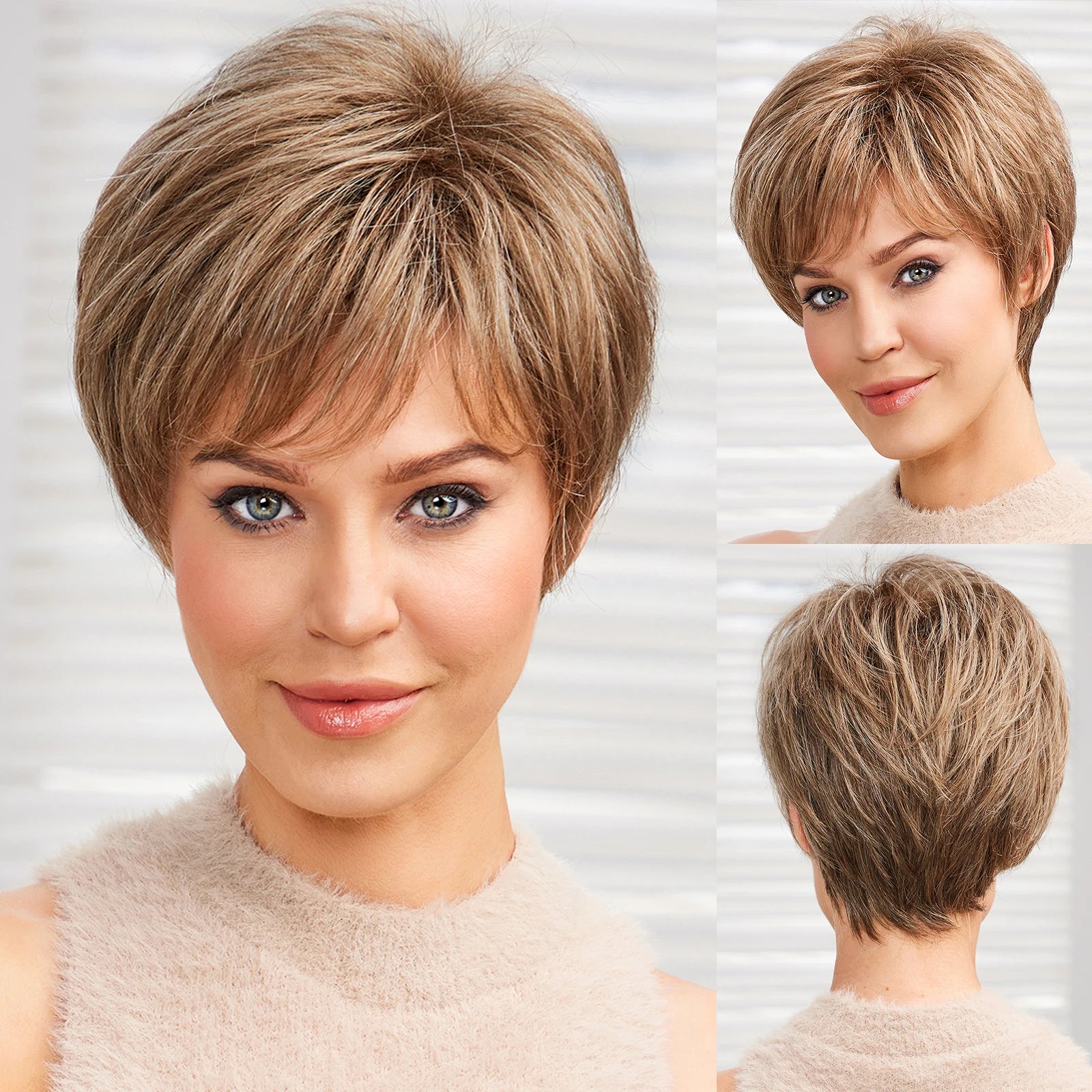 Light Blonde Mixed Pixie Cut Wig