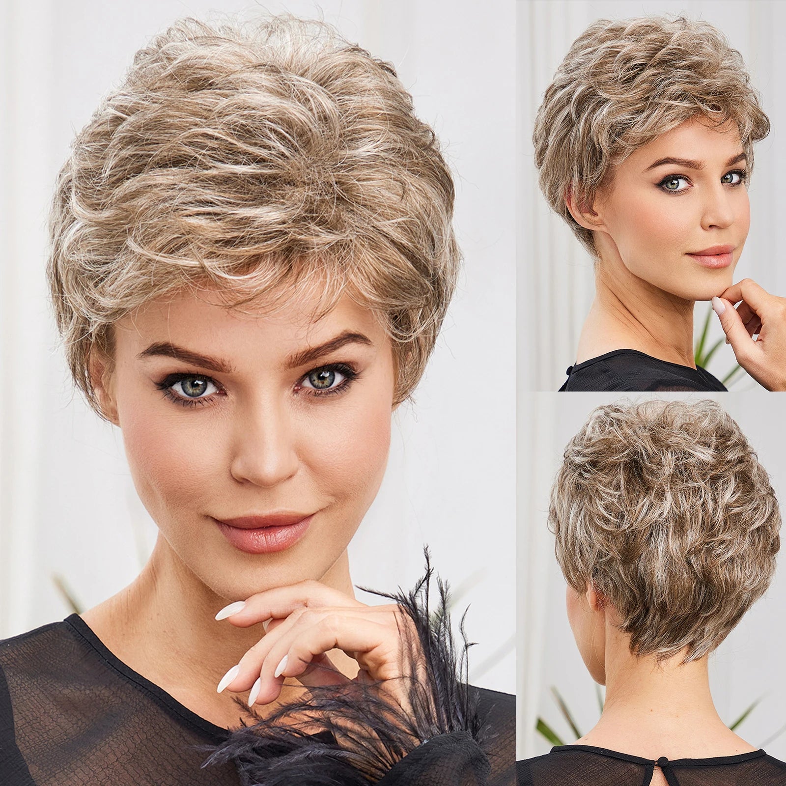 Light Blonde Mixed Pixie Cut Wig