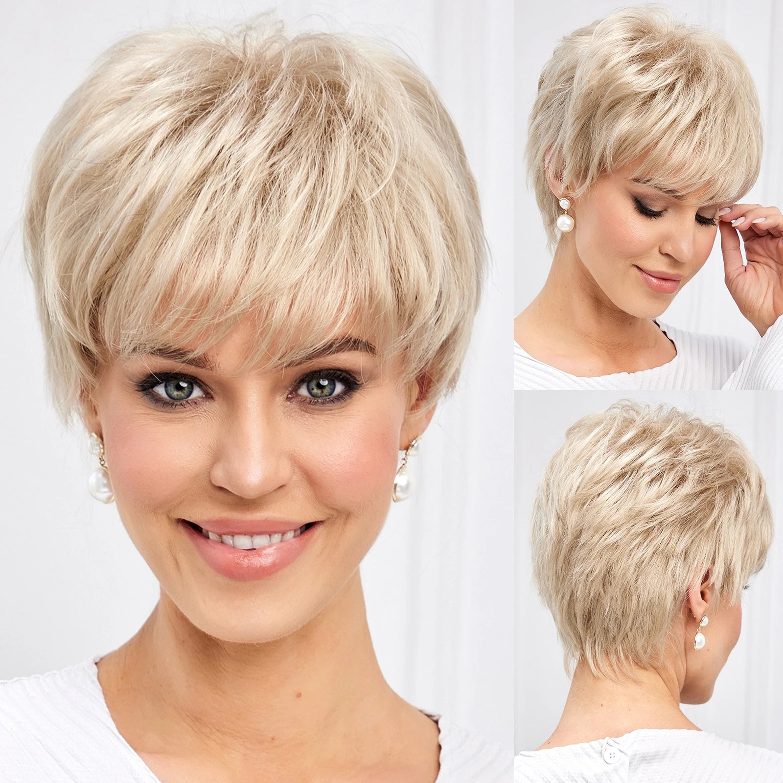 Light Blonde Mixed Pixie Cut Wig