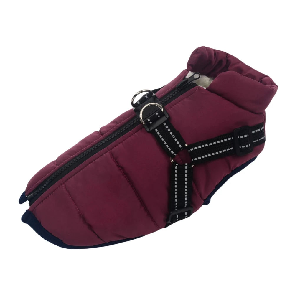 Waterproof Pet Dog Jacket with Harness