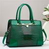 2025 Solène™ Luxury Crocodile-Embossed PU Leather Handbag